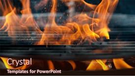  Presentation with iron - Beautiful slide set featuring empty-flaming-cast-iron-grate backdrop and a wine colored foreground