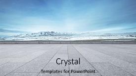  Presentation with sky blue - Beautiful slide deck featuring empty floor and beautiful snow backdrop and a  colored foreground