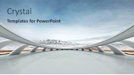  Presentation with mountain snow - Cool new slides with empty floor and white snow mountain in blue sky backdrop and a light blue colored foreground