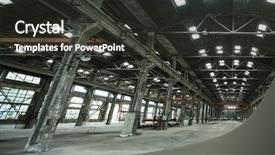  Presentation with abandoned - Beautiful theme featuring empty floor in abandoned factory backdrop and a dark gray colored foreground