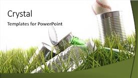  Presentation with energy drink - PPT theme having empty food cans bottles background and a white colored foreground