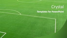  Presentation with football field - PPT layouts having empty-football-grass-green-field background and a seafoam green colored foreground