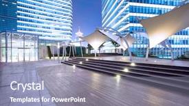  Presentation with facade - Amazing slide set having empty footpath nearby modern building backdrop and a light blue colored foreground