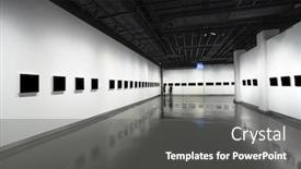  Presentation with museum - Presentation theme enhanced with empty-frame-in-art-museum background and a gray colored foreground