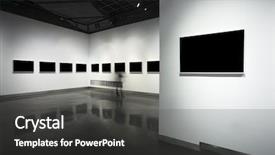  Presentation with art gallery - Audience pleasing presentation theme consisting of empty frame in art museum backdrop and a dark gray colored foreground