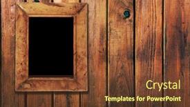  Presentation with frame - Presentation theme having empty-frame-on-wooden-background background and a tawny brown colored foreground