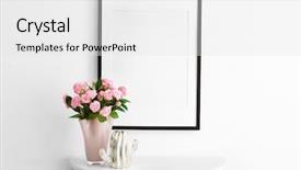  Presentation with minimalist - Theme with empty frame pink roses background and a white colored foreground