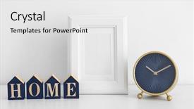  Presentation with vintage clock - Beautiful slides featuring empty frame vintage clock backdrop and a white colored foreground