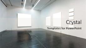  Presentation with gallery - Cool new slides with empty frames in gallery backdrop and a light gray colored foreground