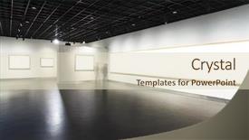  Presentation with museum - Presentation theme having empty frames in museum background and a soft green colored foreground