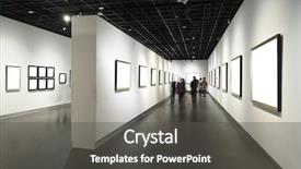  Presentation with museum - Audience pleasing PPT theme consisting of empty frames in museum backdrop and a dark gray colored foreground