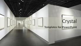  Presentation with museum - PPT theme with empty frames in museum background and a light gray colored foreground