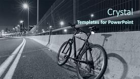 Presentation with black road - Amazing presentation theme having empty freeway and bicycle at night road - black and white toned backdrop and a wine colored foreground