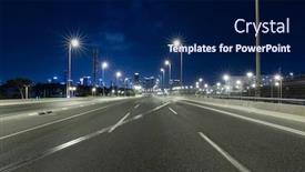  Presentation with freeway - Beautiful slide deck featuring yom kippur - empty freeway at night backdrop and a navy blue colored foreground