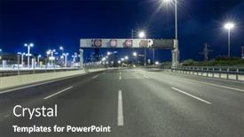  Presentation with freeway - Slide set enhanced with empty freeway at night and tel aviv skyline in background background and a dark gray colored foreground