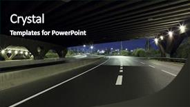  Presentation with day night - Slides having empty freeway at night background and a black colored foreground