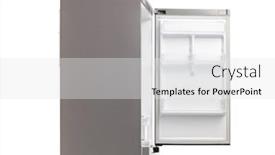  Presentation with open door - Presentation design consisting of empty-fridge-with-an-open background and a  colored foreground