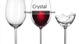  Presentation with broken glass - PPT layouts enhanced with empty full of wine background and a white colored foreground