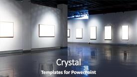  Presentation with museum - Beautiful slide set featuring empty gallerys in museum backdrop and a ocean colored foreground