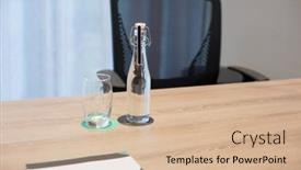  Presentation with bottle - Beautiful slide deck featuring empty-glass-and-bottle backdrop and a lemonade colored foreground