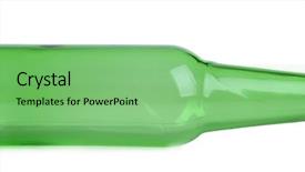  Presentation with beer bottle - Beautiful presentation theme featuring empty glass bottle isolated backdrop and a seafoam green colored foreground