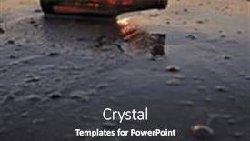  Presentation with sea glass - Presentation theme consisting of empty-glass-bottle-lying background and a dark gray colored foreground