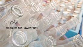  Presentation with recycling - PPT theme consisting of empty-glass-bottles-collected background and a light gray colored foreground