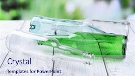  Presentation with bottles - Audience pleasing presentation theme consisting of closeup image of teeth of circular saw in carpentry backdrop and a coral colored foreground