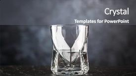  Presentation with glass - Audience pleasing presentation theme consisting of empty glass on dark background backdrop and a gray colored foreground