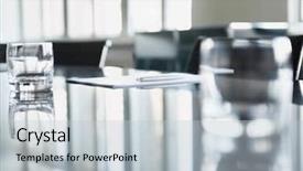  Presentation with conference table - Slide set with empty glasses on conference table background and a lemonade colored foreground