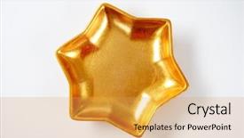  Presentation with star gold - Slides featuring empty gold star bowl on white background background and a yellow colored foreground