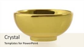  Presentation with bowl - Cool new presentation theme with empty golden bowl backdrop and a yellow colored foreground