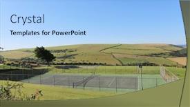  Presentation with weather - Presentation theme having empty-grasscourt-or-all-weather background and a light blue colored foreground