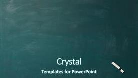  Presentation with corner - Slide deck having empty green chalkboard with broken background and a ocean colored foreground