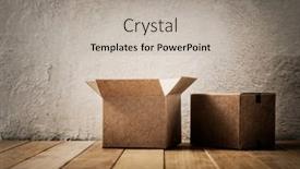  Presentation with cardboard art sculpture - Cool new presentation with empty-grunge-room-and-cardboard backdrop and a light gray colored foreground