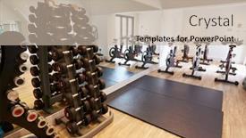  Presentation with exercise - Presentation theme enhanced with empty-gym-with-exercise-equipment background and a mint green colored foreground