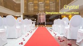  Presentation with banquet hall - PPT theme having empty hall for a wedding background and a tawny brown colored foreground