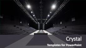  Presentation with fashion - Slides consisting of empty hall for fashion shows background and a dark gray colored foreground