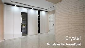  Presentation with bedroom modern - PPT layouts featuring empty-hallway-of-modern-studio background and a gray colored foreground