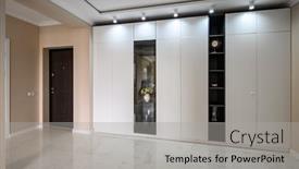  Presentation with bedroom modern - Beautiful slide set featuring empty-hallway-of-modern-studio backdrop and a light gray colored foreground