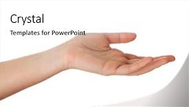  Presentation with empty - Audience pleasing slide deck consisting of empty hand isolated on white backdrop and a white colored foreground