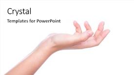  Presentation with hand holding puzzle piece - PPT layouts having empty handed - beautiful woman hand holding isolated background and a white colored foreground