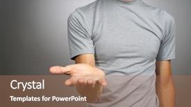  Presentation with palm sunday christian jesus - Slides enhanced with empty handed - man holding something on his background and a coral colored foreground