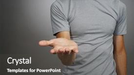  Presentation with crude palm - Beautiful slide deck featuring empty handed - man holding something on his backdrop and a dark gray colored foreground