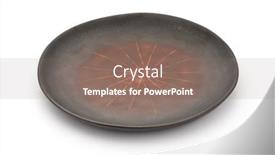  Presentation with white plate - Slide deck having empty-handmade-rough-brown-ceramic background and a gray colored foreground