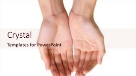  Presentation with empty - Amazing PPT theme having empty hands isolated on white backdrop and a lemonade colored foreground