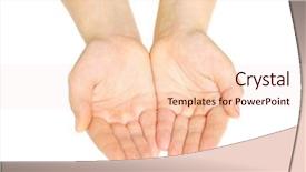  Presentation with empty - Beautiful theme featuring empty hands isolated on white backdrop and a  colored foreground