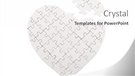  Presentation with heart puzzle - PPT theme with empty-heart-shaped-jigsaw-puzzle background and a white colored foreground