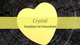  Presentation with heart - Presentation theme having empty-heart-shaped-paper-sticker background and a yellow colored foreground