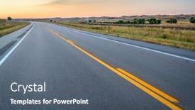  Presentation with railway tracks - Beautiful PPT layouts featuring empty-highway-and-railway-tracks backdrop and a gray colored foreground